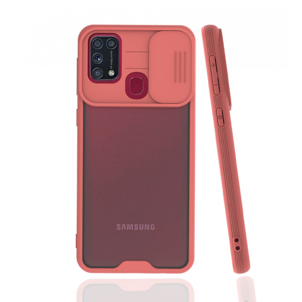  Samsung Galaxy M31 Kılıf Platin Kamera Koruma Silikon - Pembe