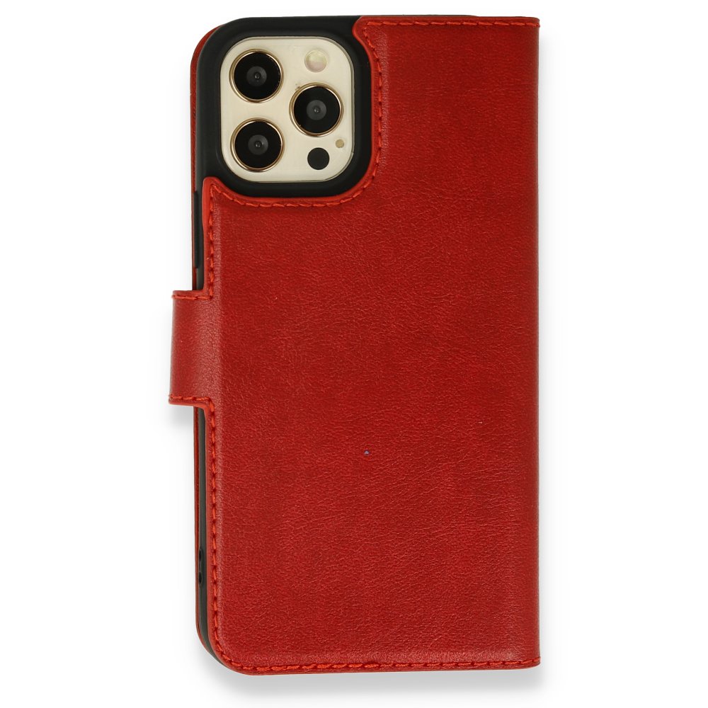  iPhone 12 Pro Kılıf Trend S Plus Kapaklı Kılıf - Kırmızı