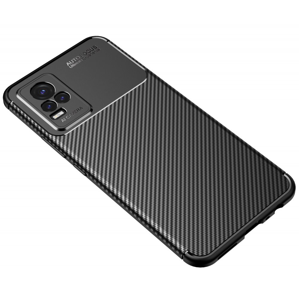  Vivo Y21S Kılıf Auto Focus Karbon Kapak - Siyah