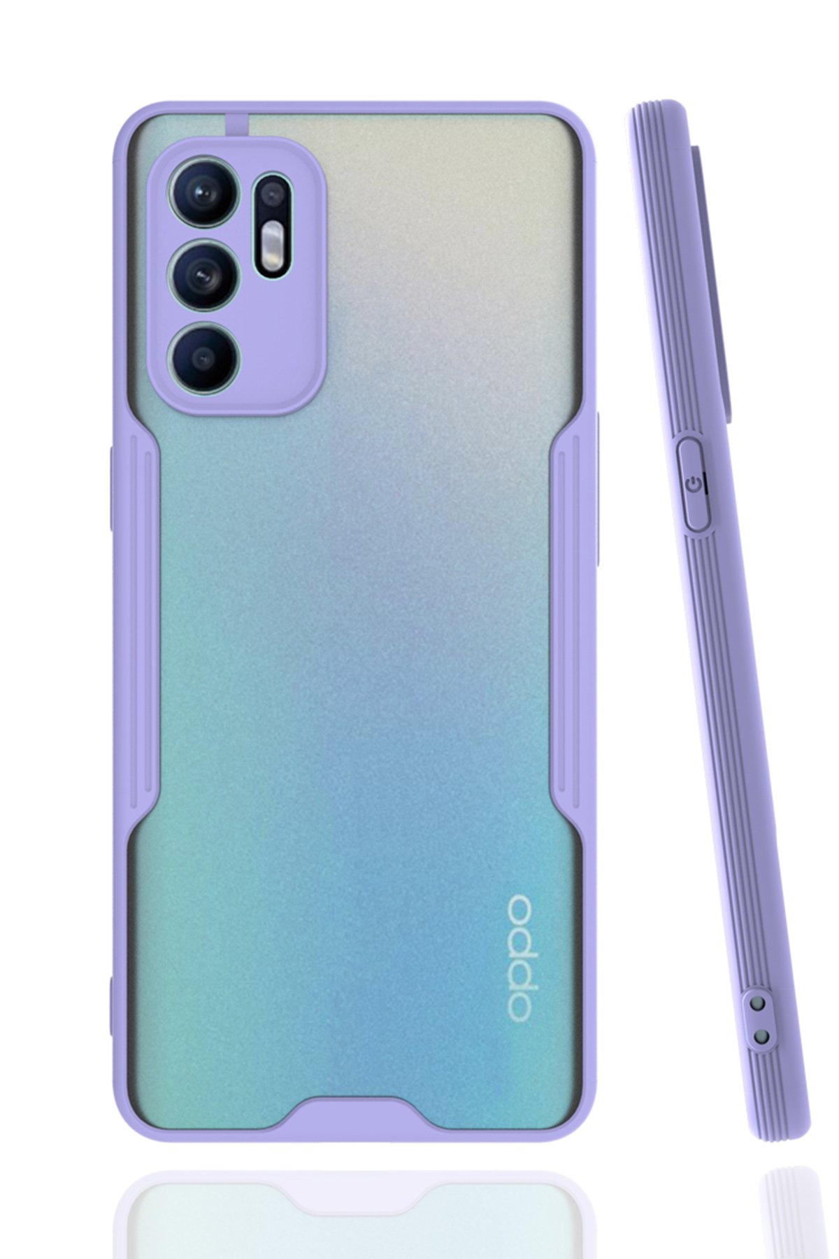  Oppo Reno 6 Kılıf Platin Silikon - Lila