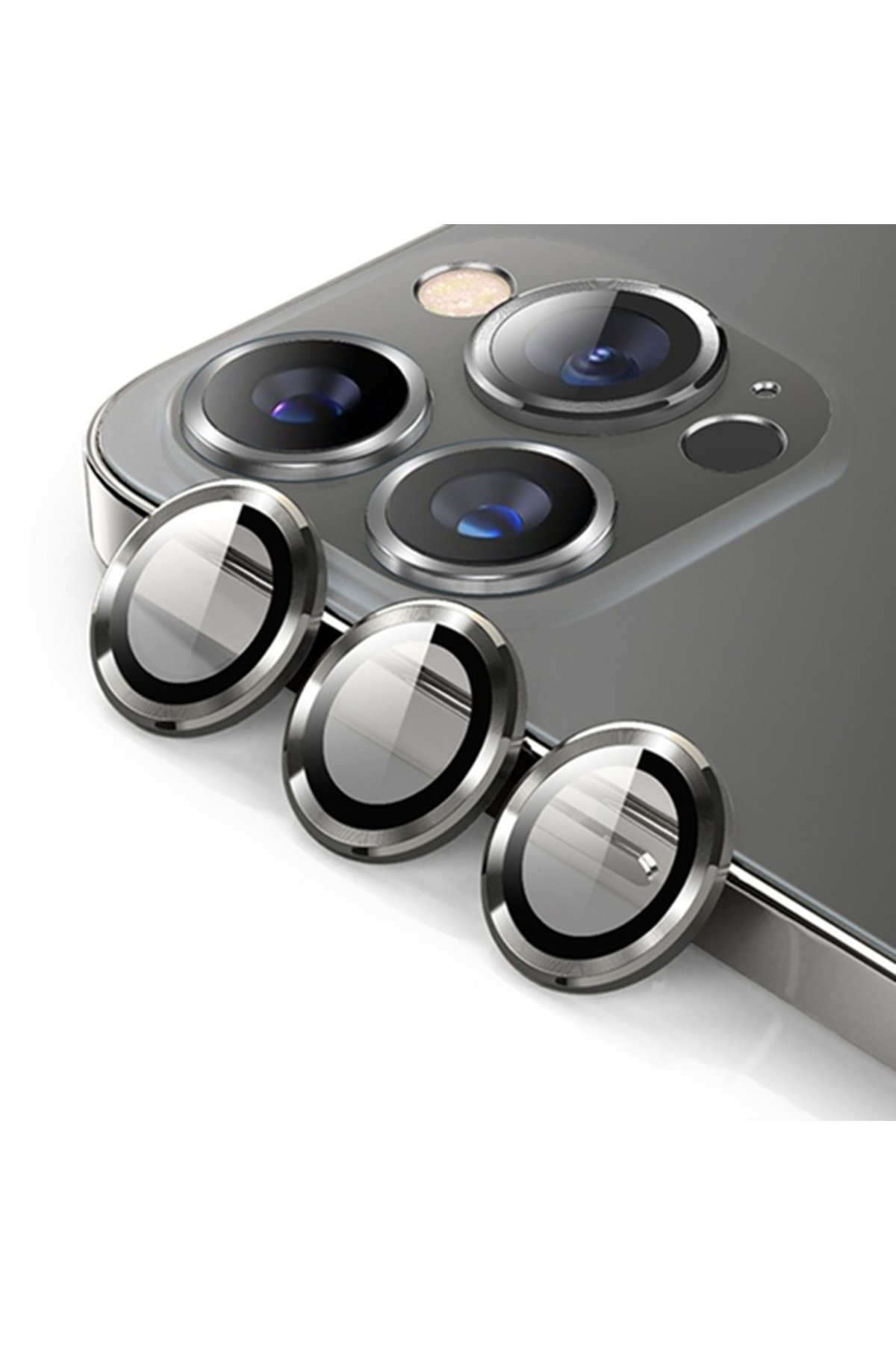 iPhone 15 Pro Bind Metal Kamera Lens - Natural Grey iPhone 15 Pro Bind Metal Kamera Lens - Natural Grey