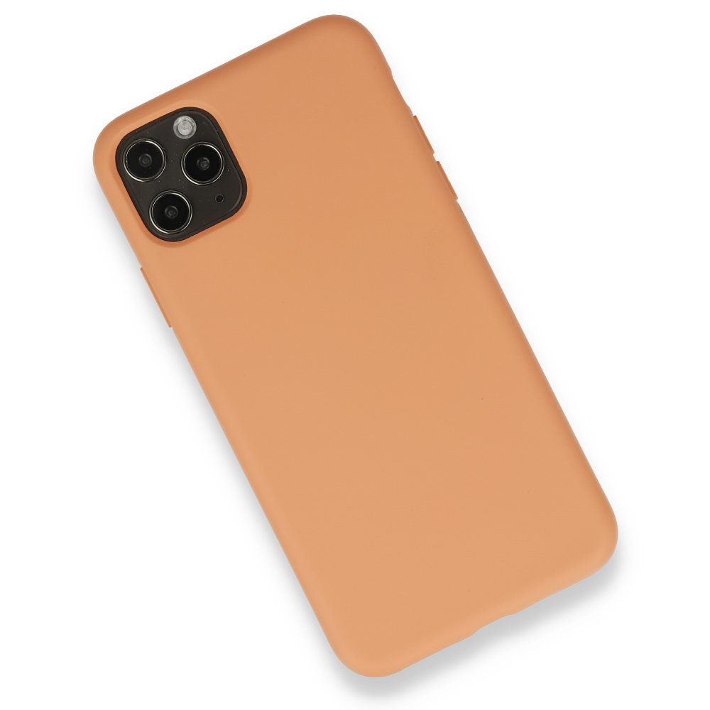 iPhone 11 Pro Max Kılıf Nano içi Kadife Silikon - Mat Turuncu iPhone 11 Pro Max Kılıf Nano içi Kadife Silikon - Mat Turuncu