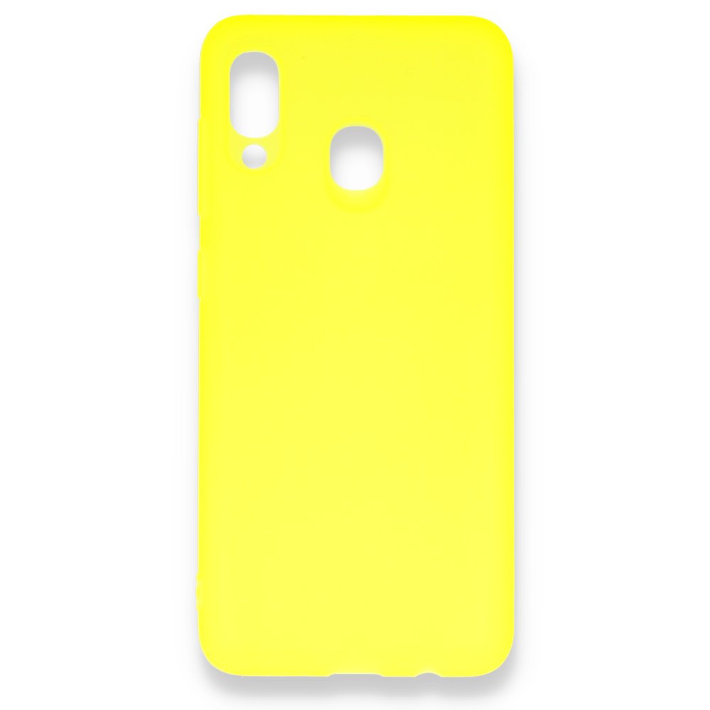  Samsung Galaxy A30 Kılıf Hopi Silikon - Sarı