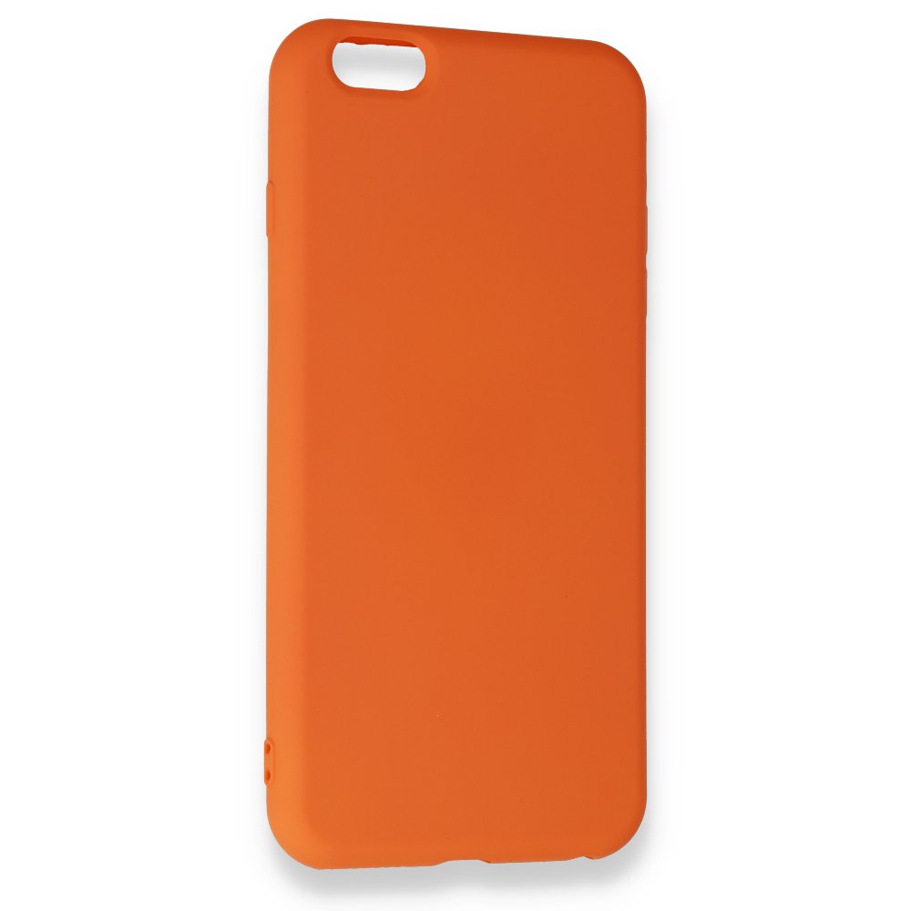 iPhone 6 Plus Kılıf Nano içi Kadife Silikon - Turuncu iPhone 6 Plus Kılıf Nano içi Kadife Silikon - Turuncu