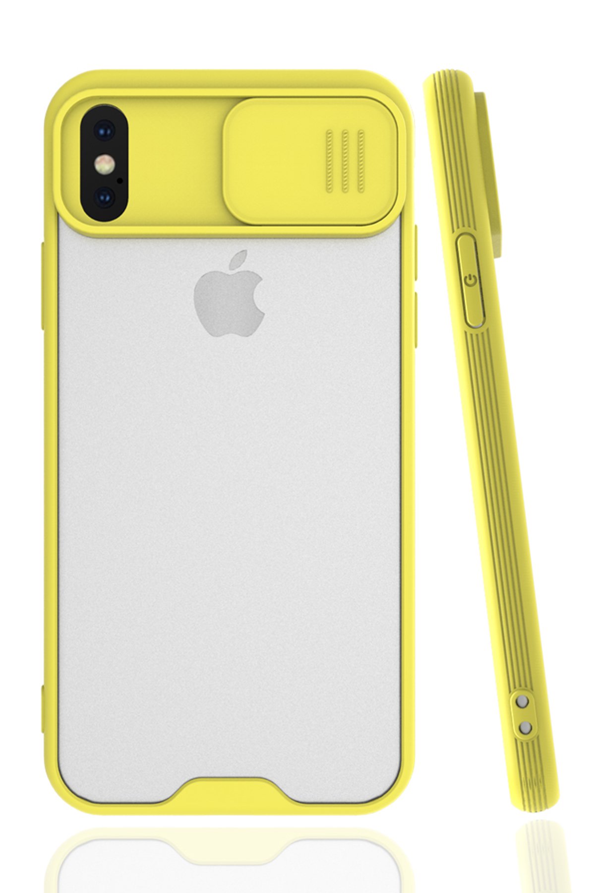 iPhone XS Kılıf Platin Kamera Koruma Silikon - Sarı  iPhone XS Kılıf Platin Kamera Koruma Silikon - Sarı