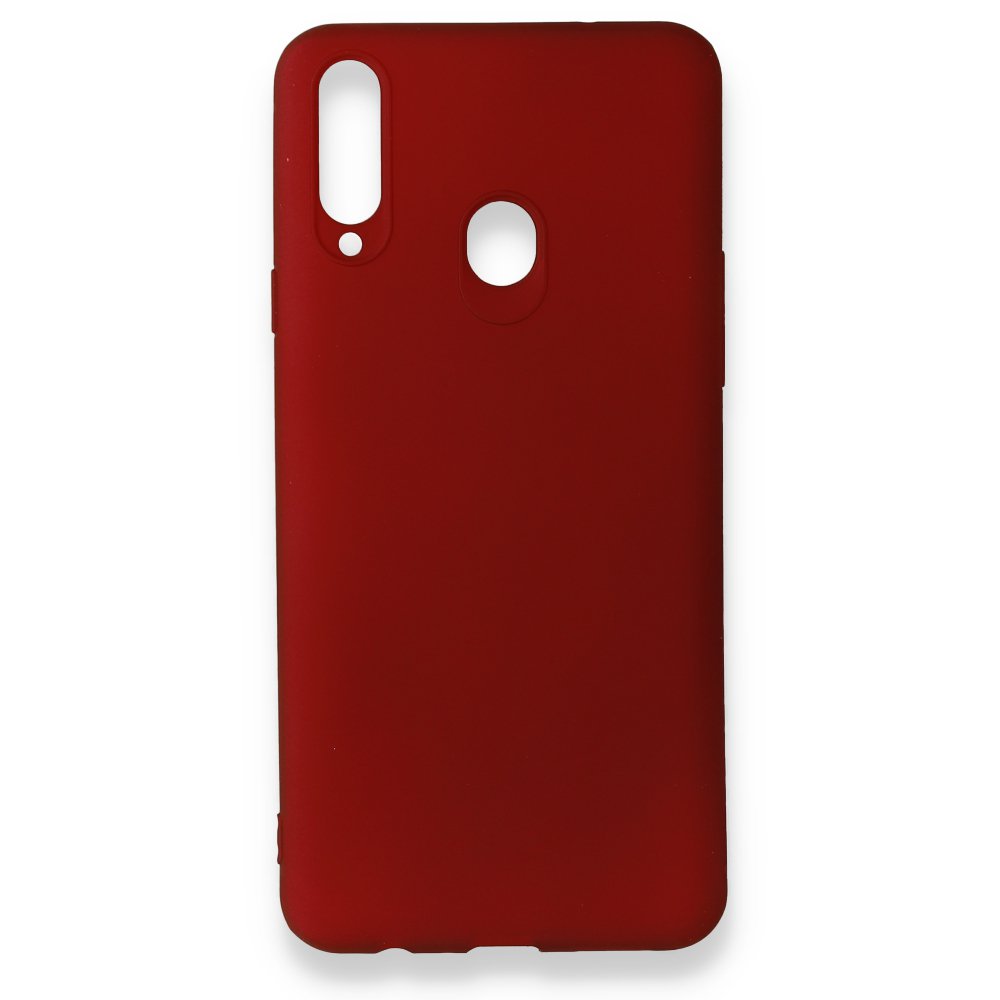  Samsung Galaxy A20S Kılıf First Silikon - Bordo