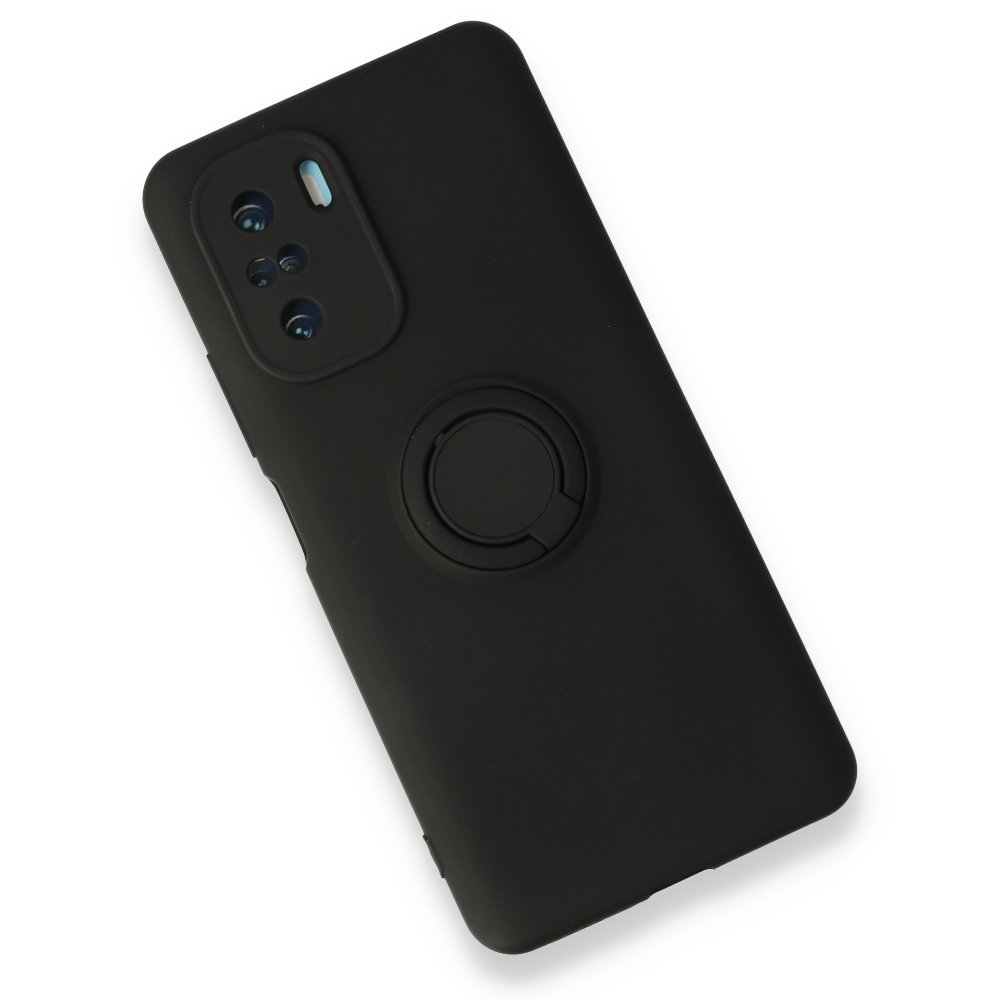 Xiaomi Mi 11i Kılıf Viktor Yüzüklü Silikon - Siyah