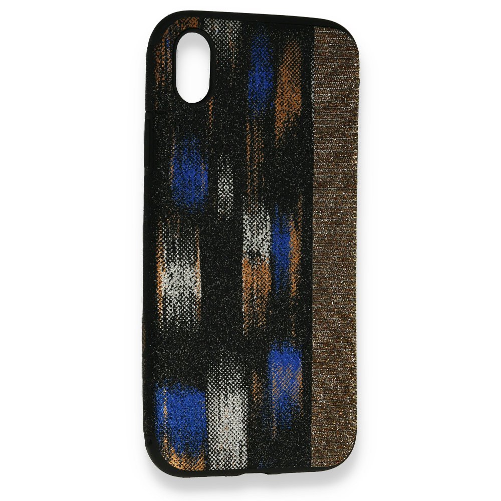  iPhone XR Kılıf Ottoman Simli Silikon - Siyah-Yeşil