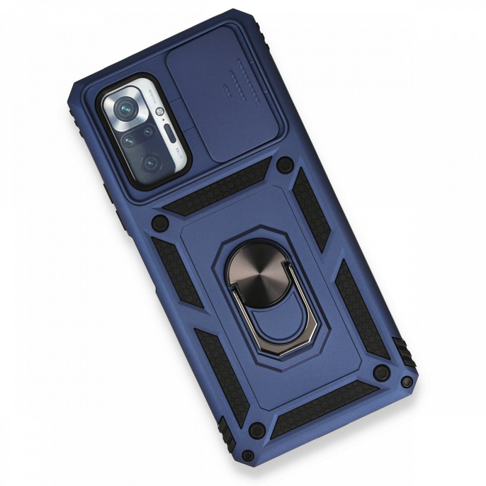 Redmi Note 10 Pro Kılıf Pars Lens Yüzüklü Silikon - Lacivert