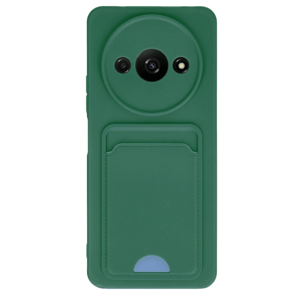  Xiaomi Poco C61 Kılıf Kelvin Kartvizitli Silikon - Koyu Yeşil