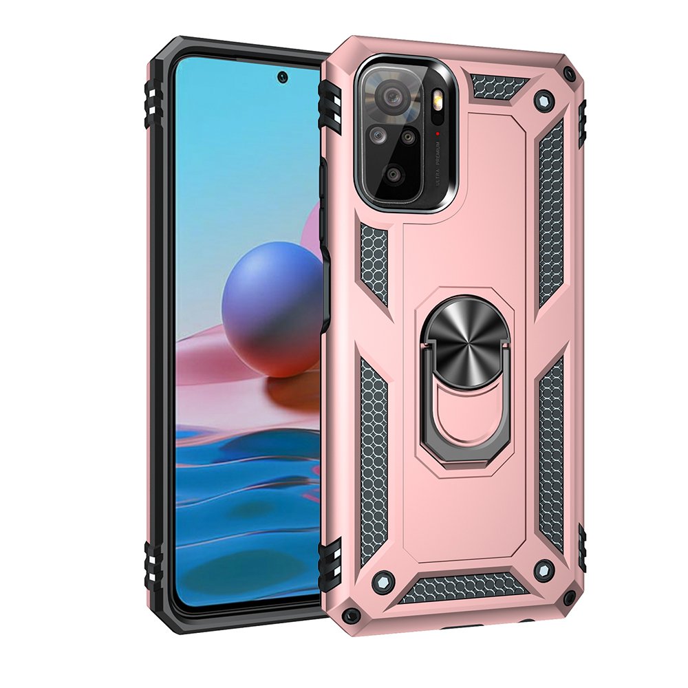 Redmi Note 10S Kılıf Sofya Yüzüklü Silikon Kapak - Rose