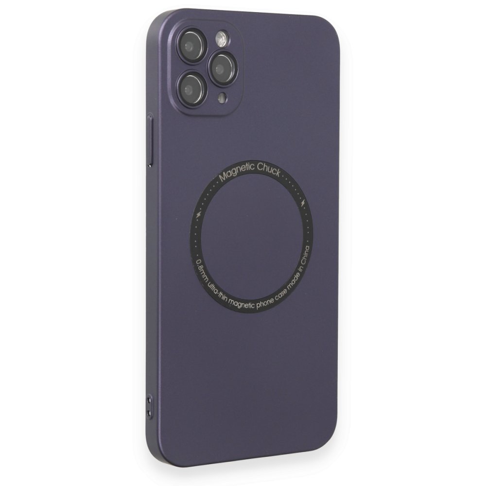  iPhone 11 Pro Max Kılıf Jack Magneticsafe Lens Silikon - Mor