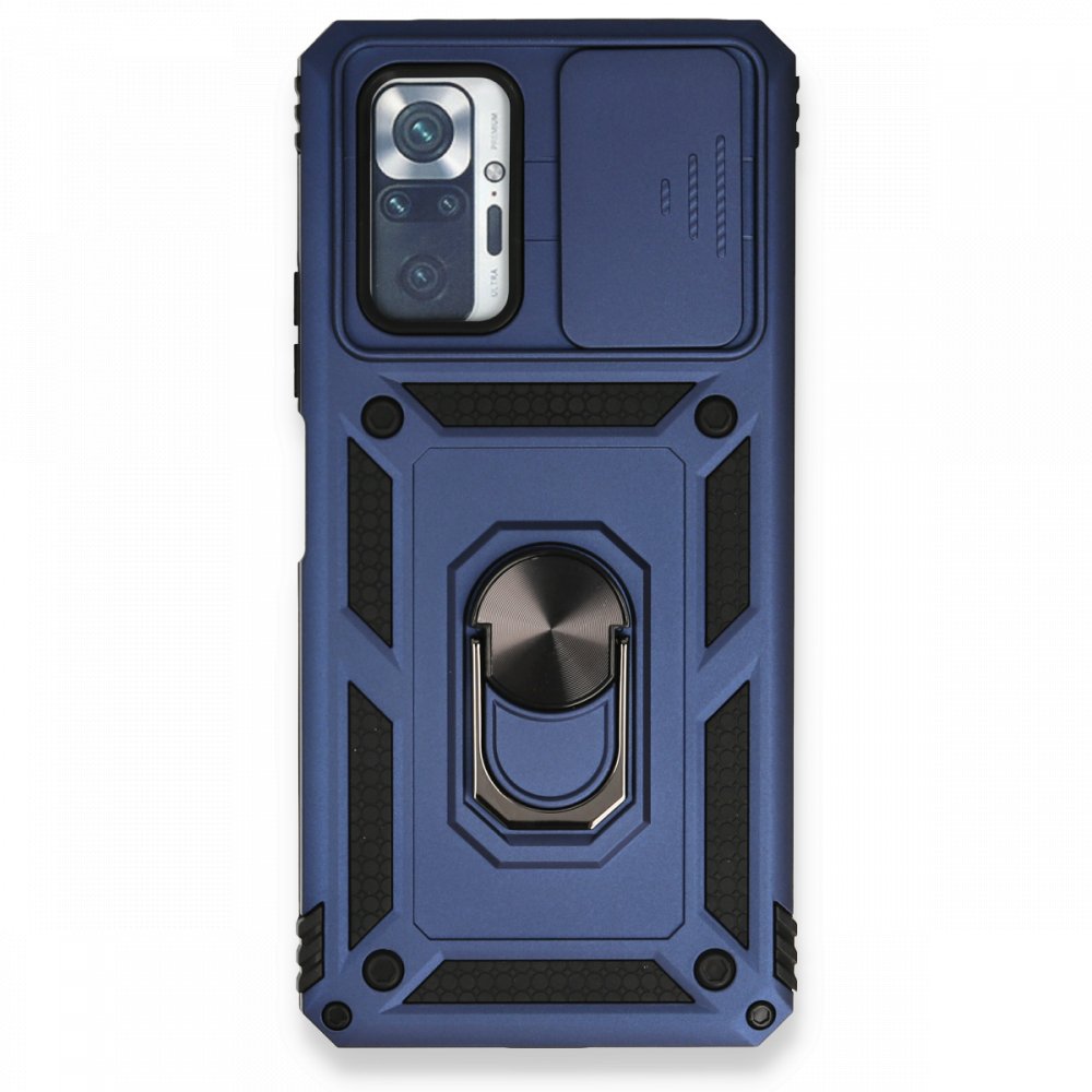 Redmi Note 10 Pro Kılıf Pars Lens Yüzüklü Silikon - Lacivert