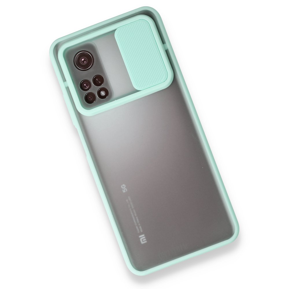 Xiaomi Mi 10T Kılıf Palm Buzlu Kamera Sürgülü Silikon - Turkuaz