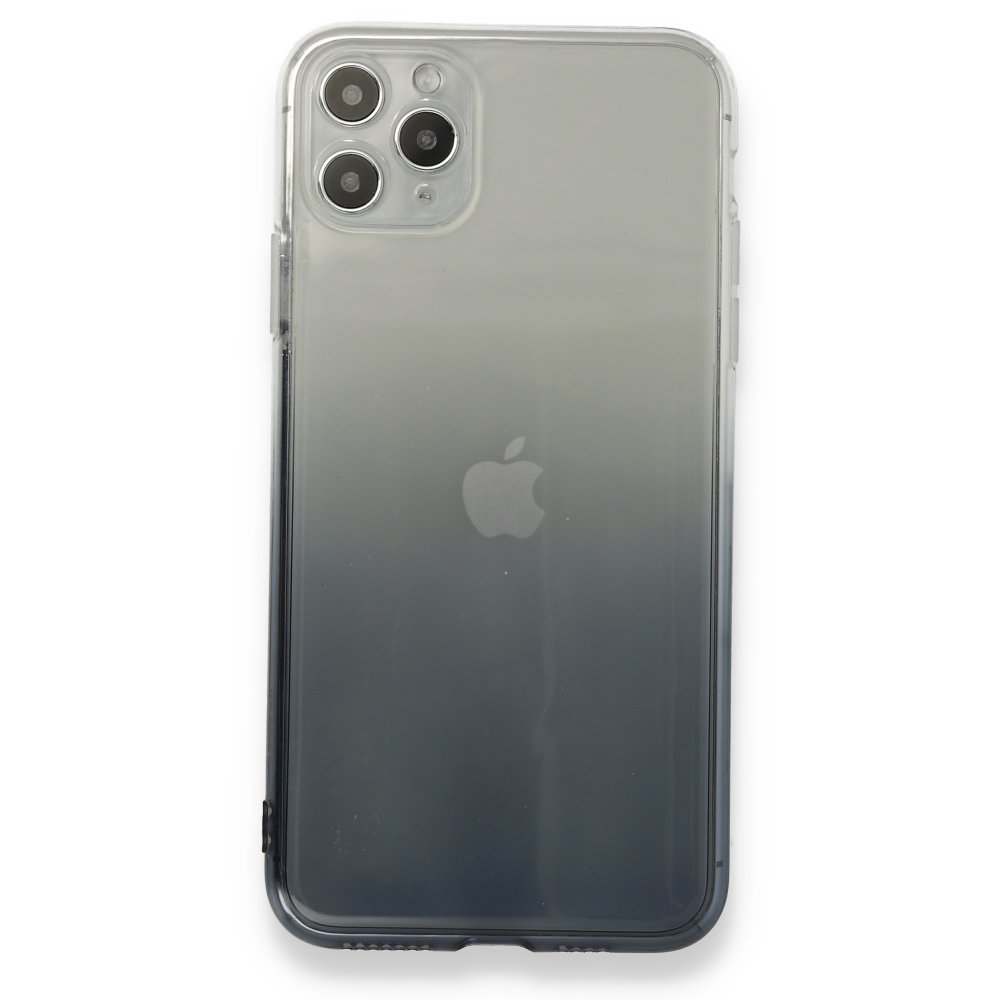  iPhone 11 Pro Max Kılıf Lüx Çift Renkli Silikon - Siyah