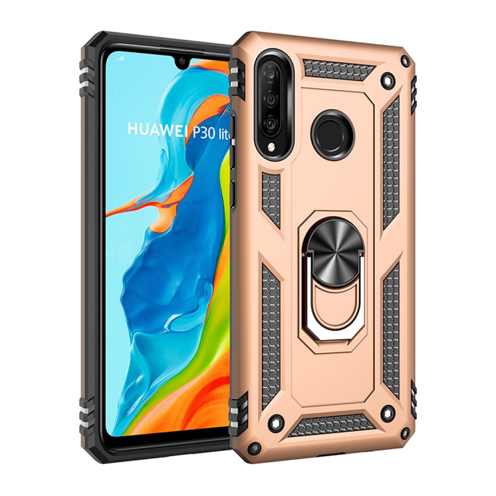 Huawei P30 Lite Kılıf Sofya Yüzüklü Silikon Kapak - Gold Huawei P30 Lite Kılıf Sofya Yüzüklü Silikon Kapak - Gold