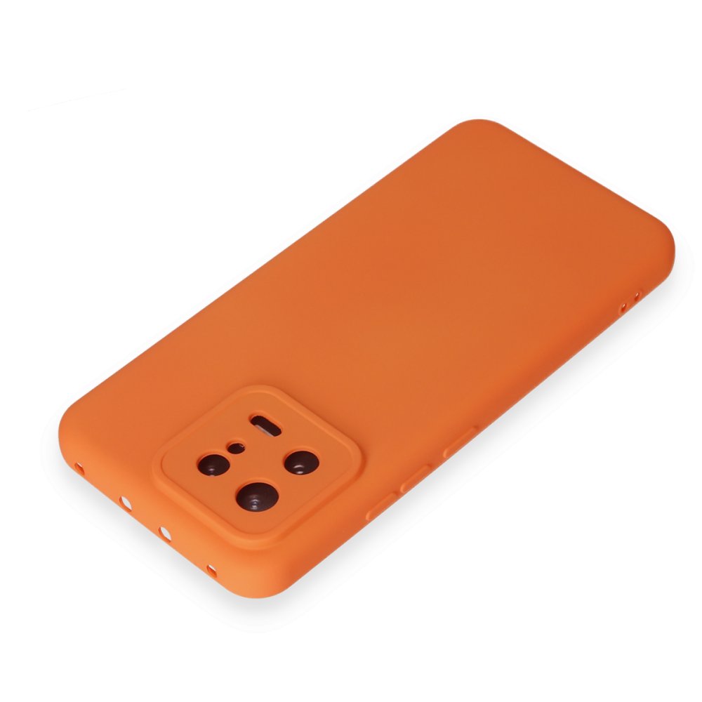 Xiaomi Mi 13 Kılıf Nano içi Kadife Silikon - Turuncu Xiaomi Mi 13 Kılıf Nano içi Kadife Silikon - Turuncu