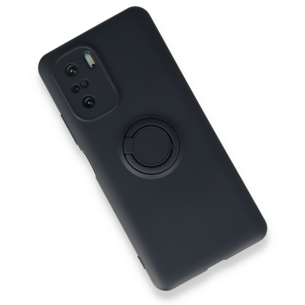 Xiaomi Mi 11i Kılıf Viktor Yüzüklü Silikon - Lacivert
