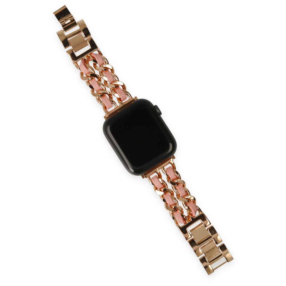  Apple Watch 38mm KR405 Metal Bakla Kordon - Pudra