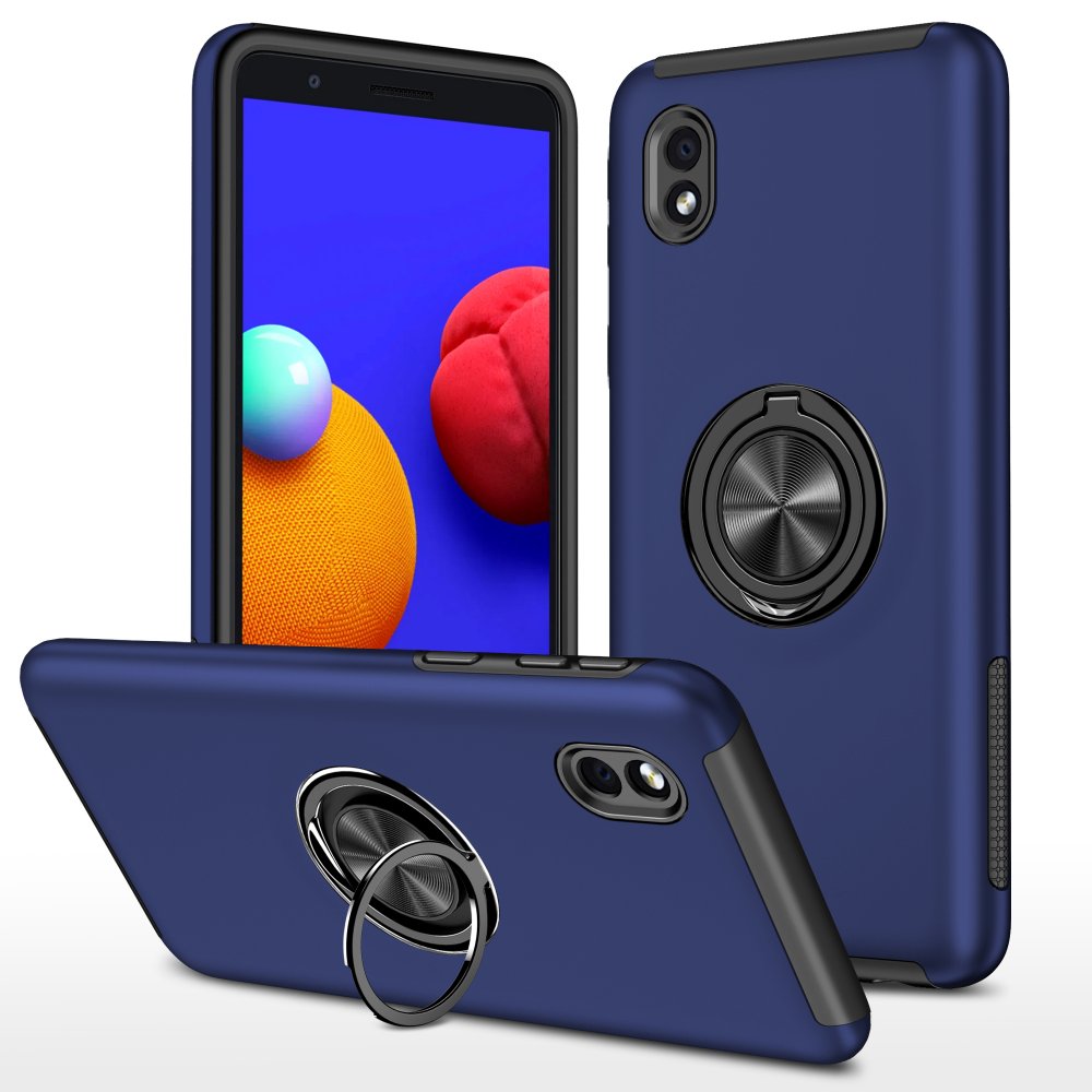  Samsung Galaxy A01 Core Kılıf Elit Yüzüklü Kapak - Lacivert
