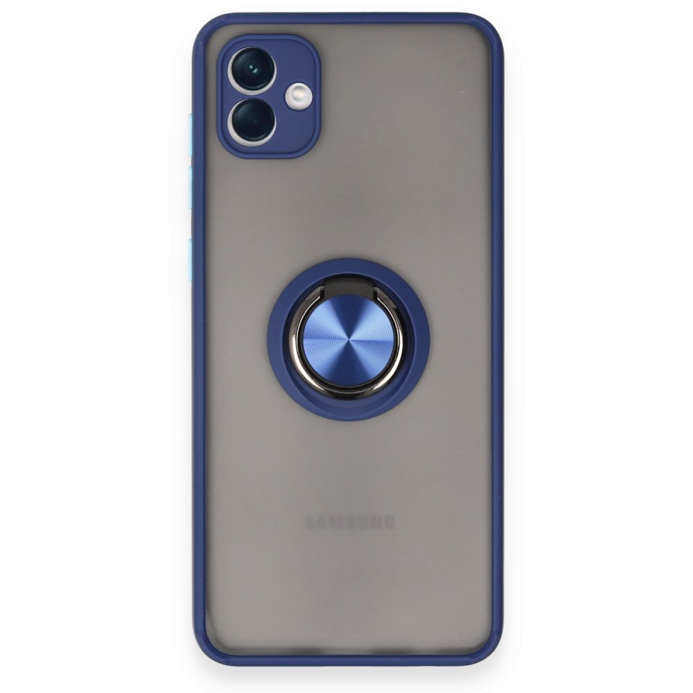  Samsung Galaxy A04 Kılıf Montreal Yüzüklü Silikon Kapak - Lacivert