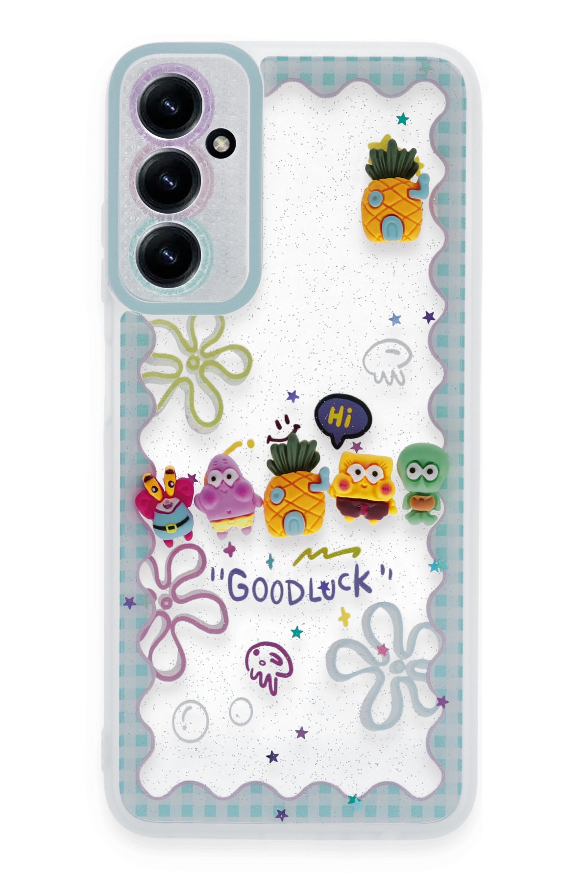  Samsung Galaxy A15 4G Kılıf Sweet Desenli Silikon Kapak - Açık Mavi