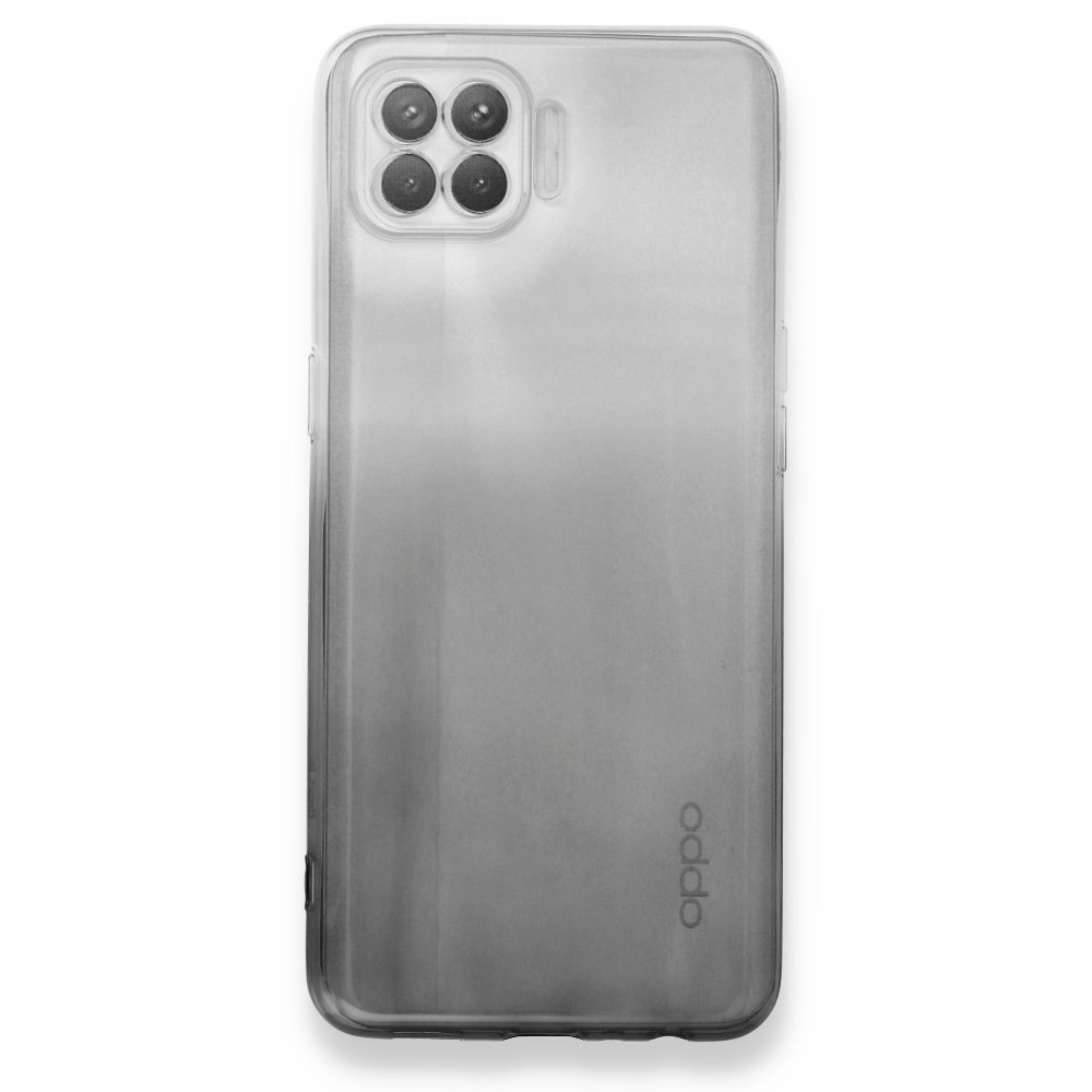  Oppo Reno 4 Lite Kılıf Lüx Çift Renkli Silikon - Siyah