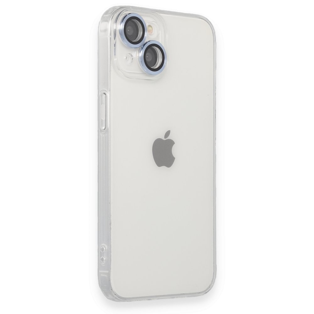  iPhone 14 Kılıf Luko Lens Silikon - Sierra Blue
