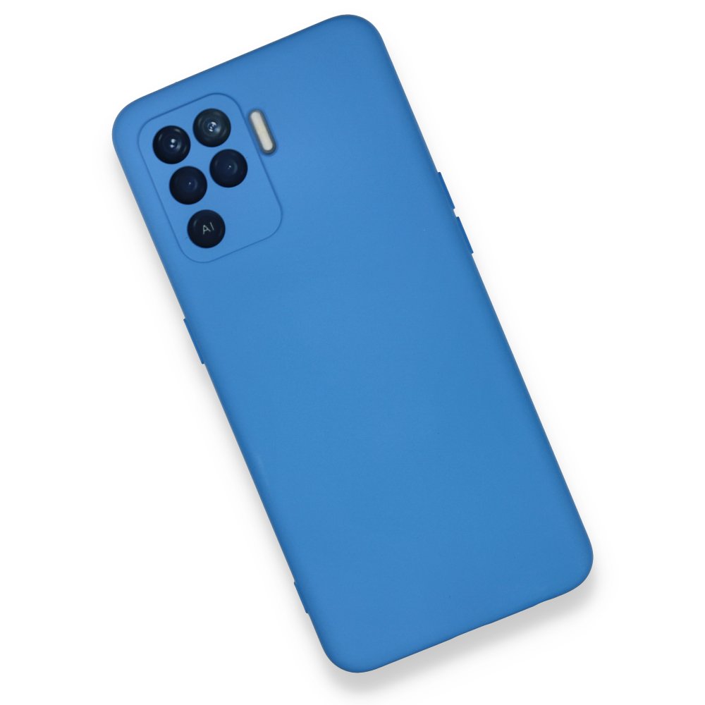  Oppo Reno 5 Lite Kılıf Nano içi Kadife Silikon - Mavi