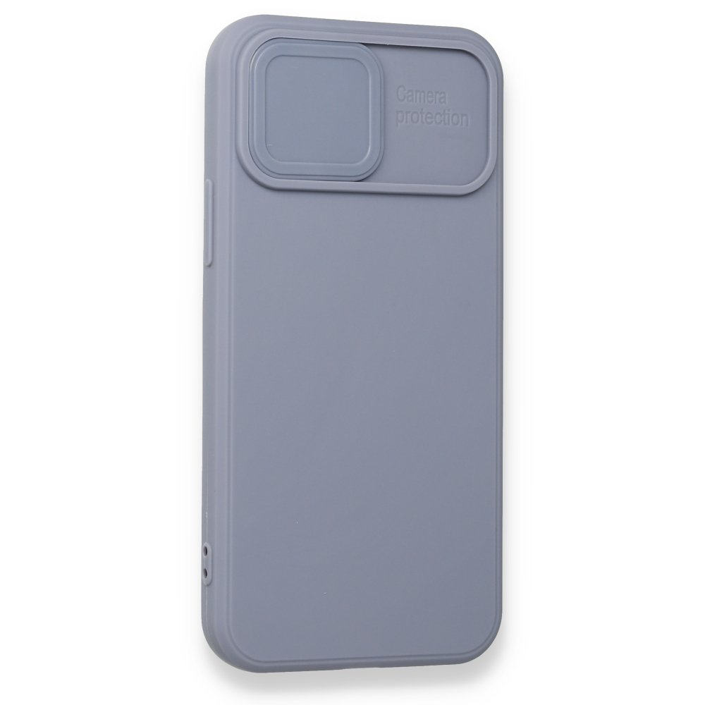  iPhone 12 Pro Max Kılıf Color Lens Silikon - Gri