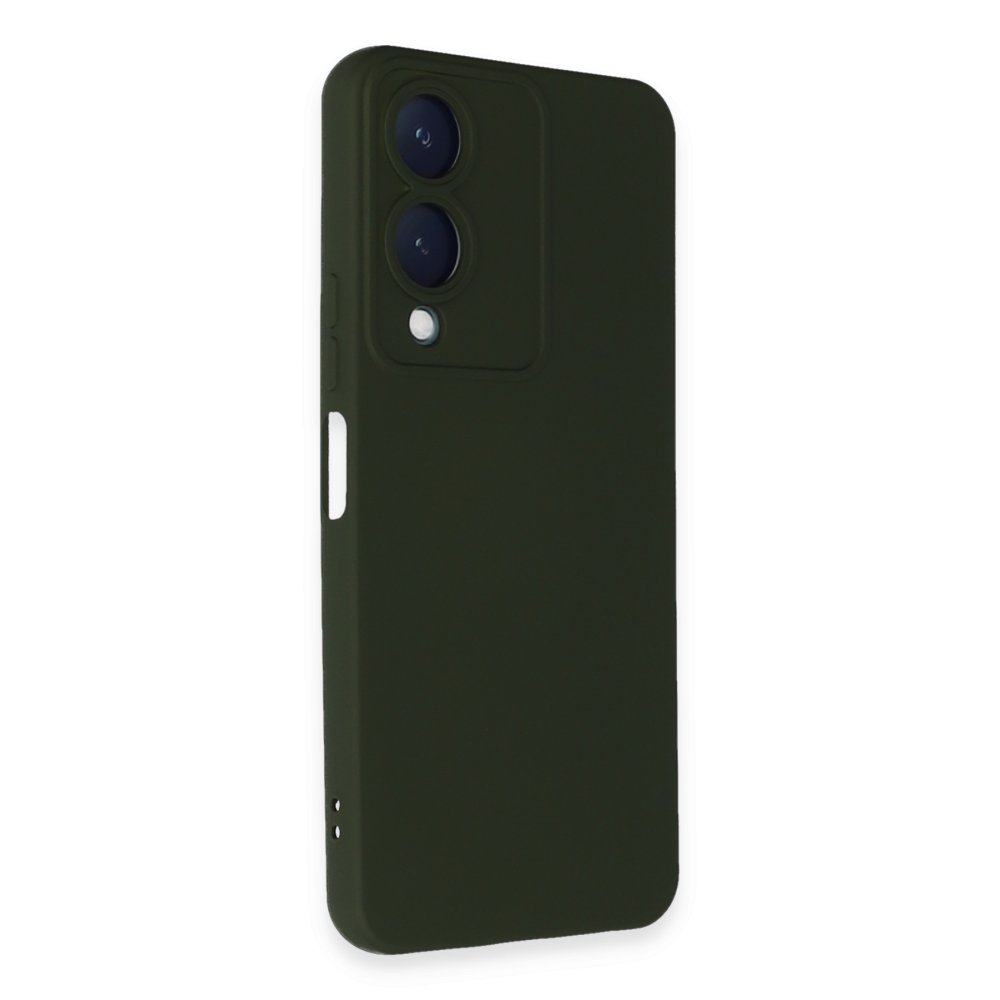 Vivo Y17S Kılıf Nano içi Kadife Silikon - Koyu Yeşil Vivo Y17S Kılıf Nano içi Kadife Silikon - Koyu Yeşil