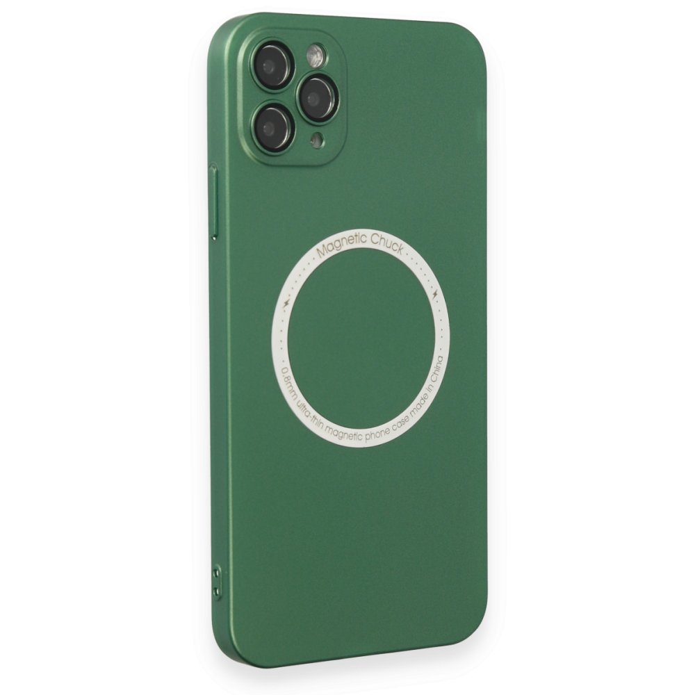 iPhone 11 Pro Max Kılıf Jack Magneticsafe Lens Silikon - Yeşil iPhone 11 Pro Max Kılıf Jack Magneticsafe Lens Silikon - Yeşil