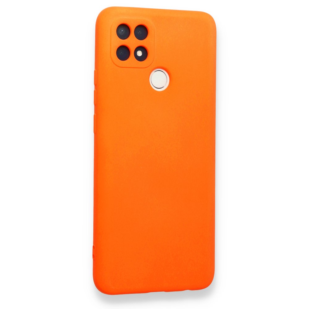  Oppo A15S Kılıf Nano içi Kadife Silikon - Turuncu