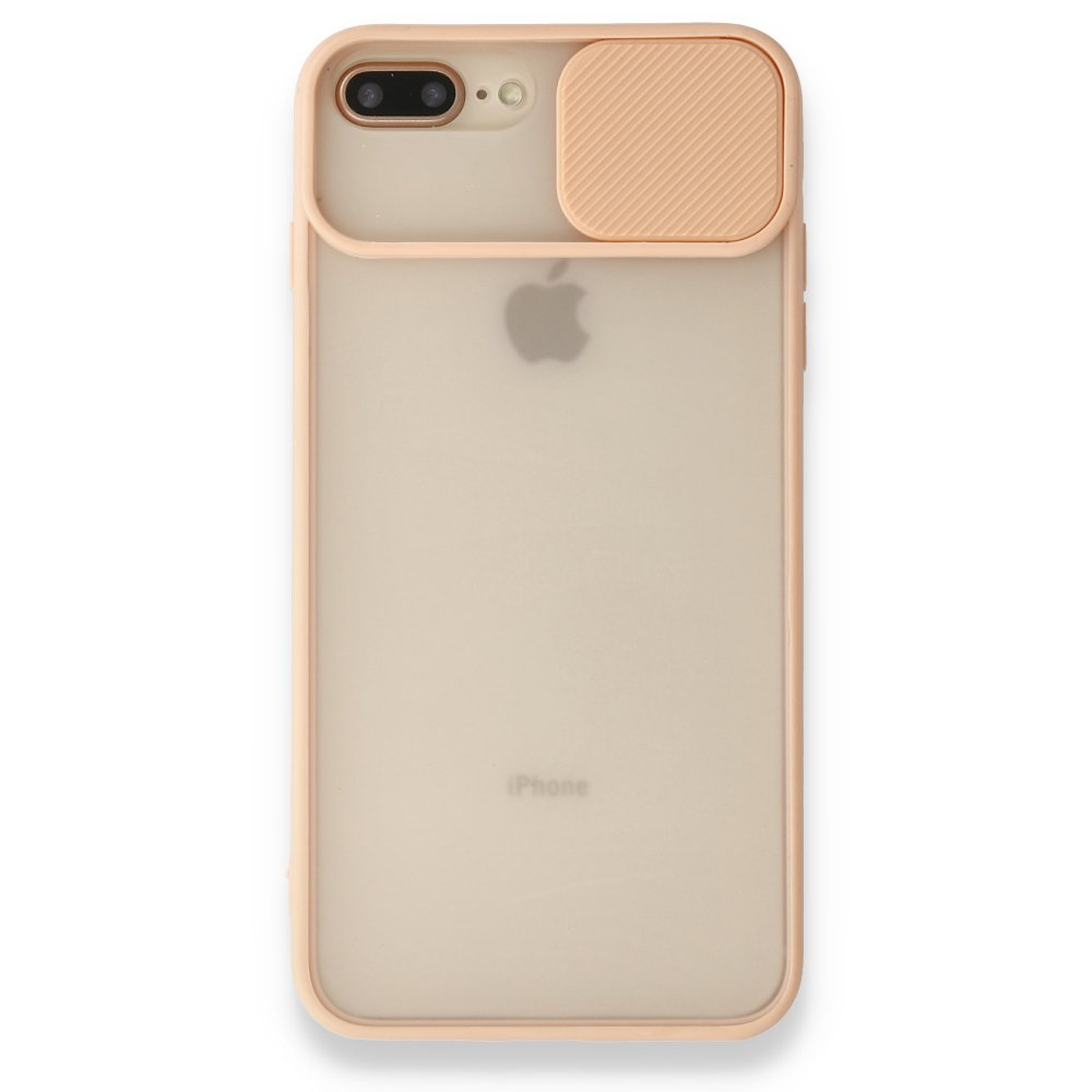  iPhone 7 Plus Kılıf Palm Buzlu Kamera Sürgülü Silikon - Pembe