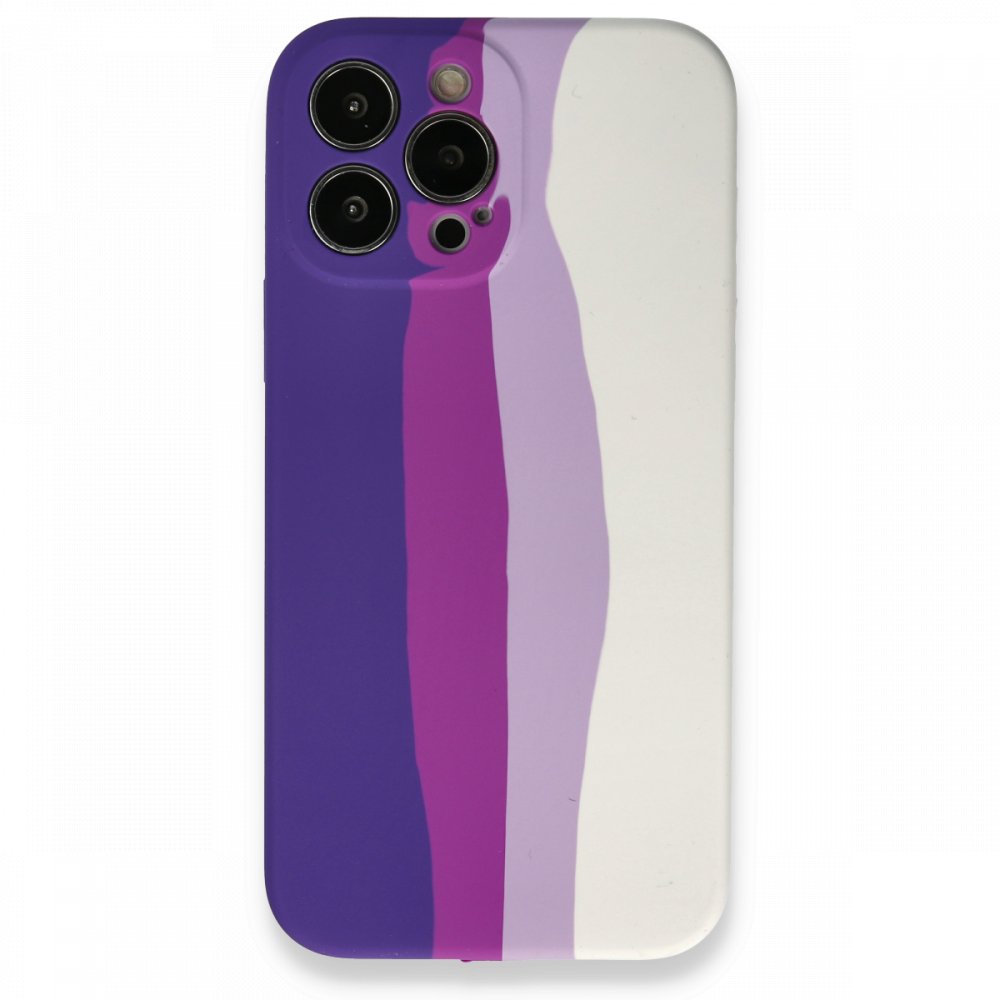 iPhone 13 Pro Kılıf Ebruli Lansman Silikon - Mor-Beyaz iPhone 13 Pro Kılıf Ebruli Lansman Silikon - Mor-Beyaz