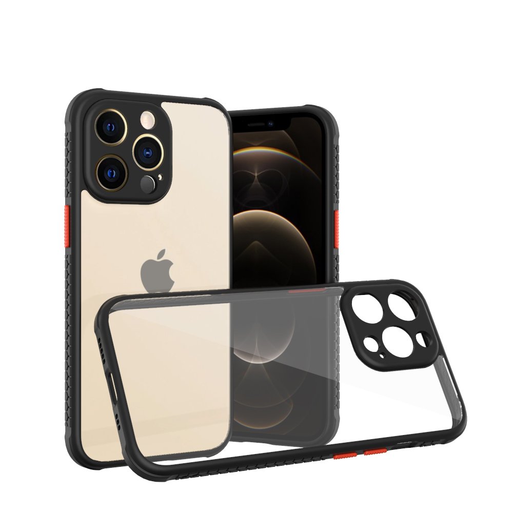  iPhone 13 Pro Kılıf Miami Şeffaf Silikon - Siyah