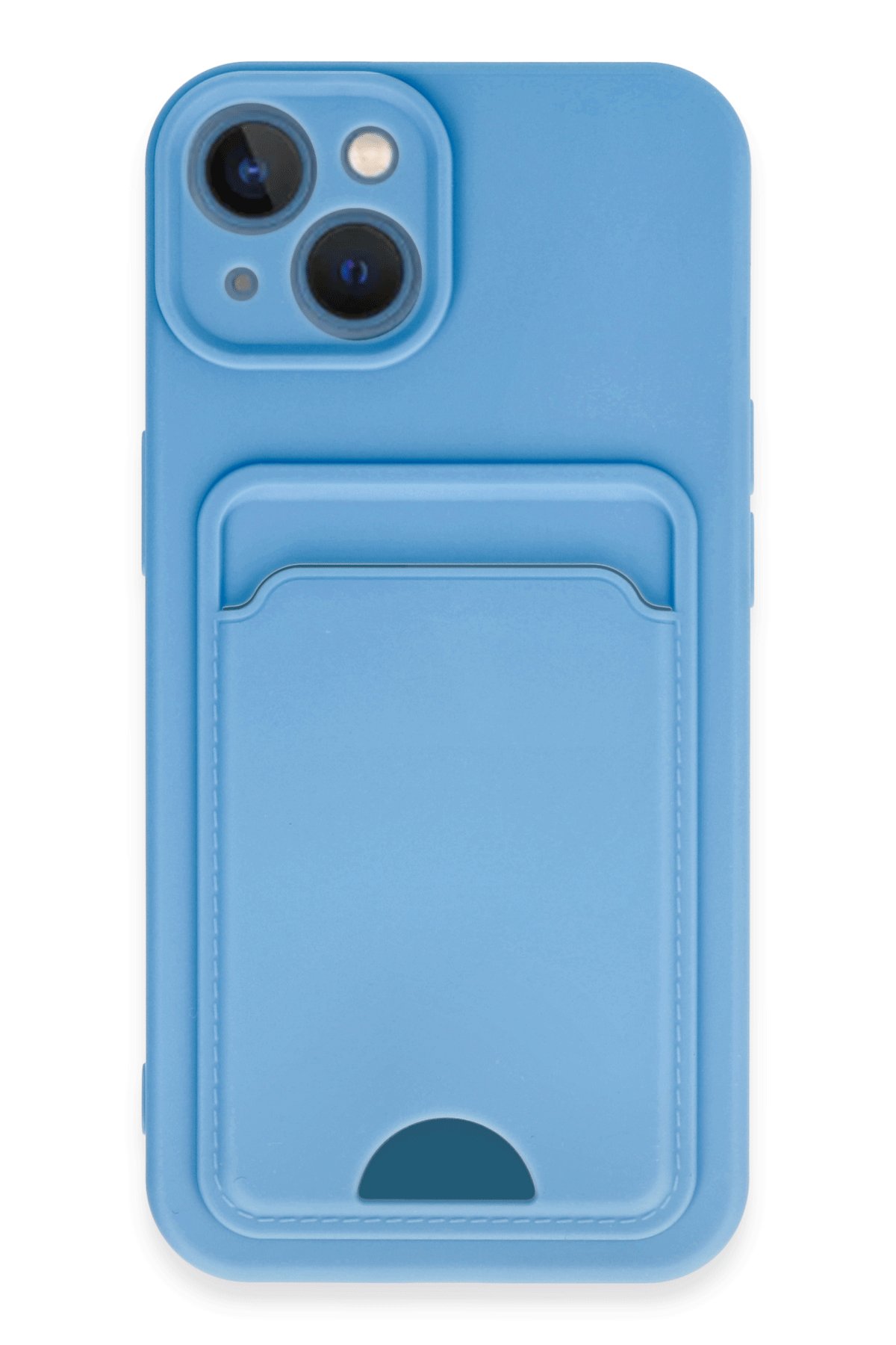  iPhone 13 Kılıf Kelvin Kartvizitli Silikon - Mavi