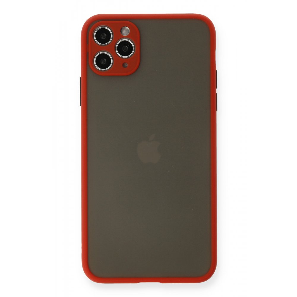  iPhone 11 Pro Max Kılıf Montreal Silikon Kapak - Kırmızı