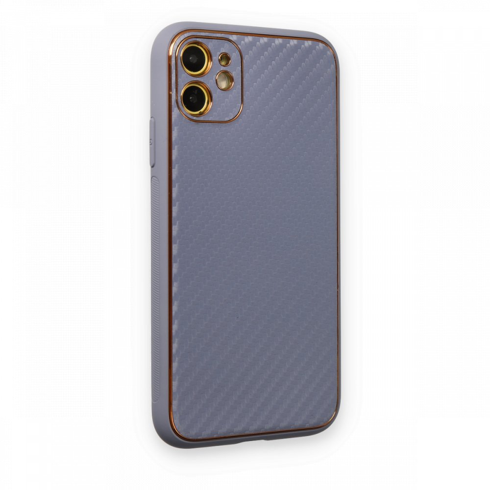 iPhone 12 Kılıf Coco Karbon Silikon - Gri iPhone 12 Kılıf Coco Karbon Silikon - Gri