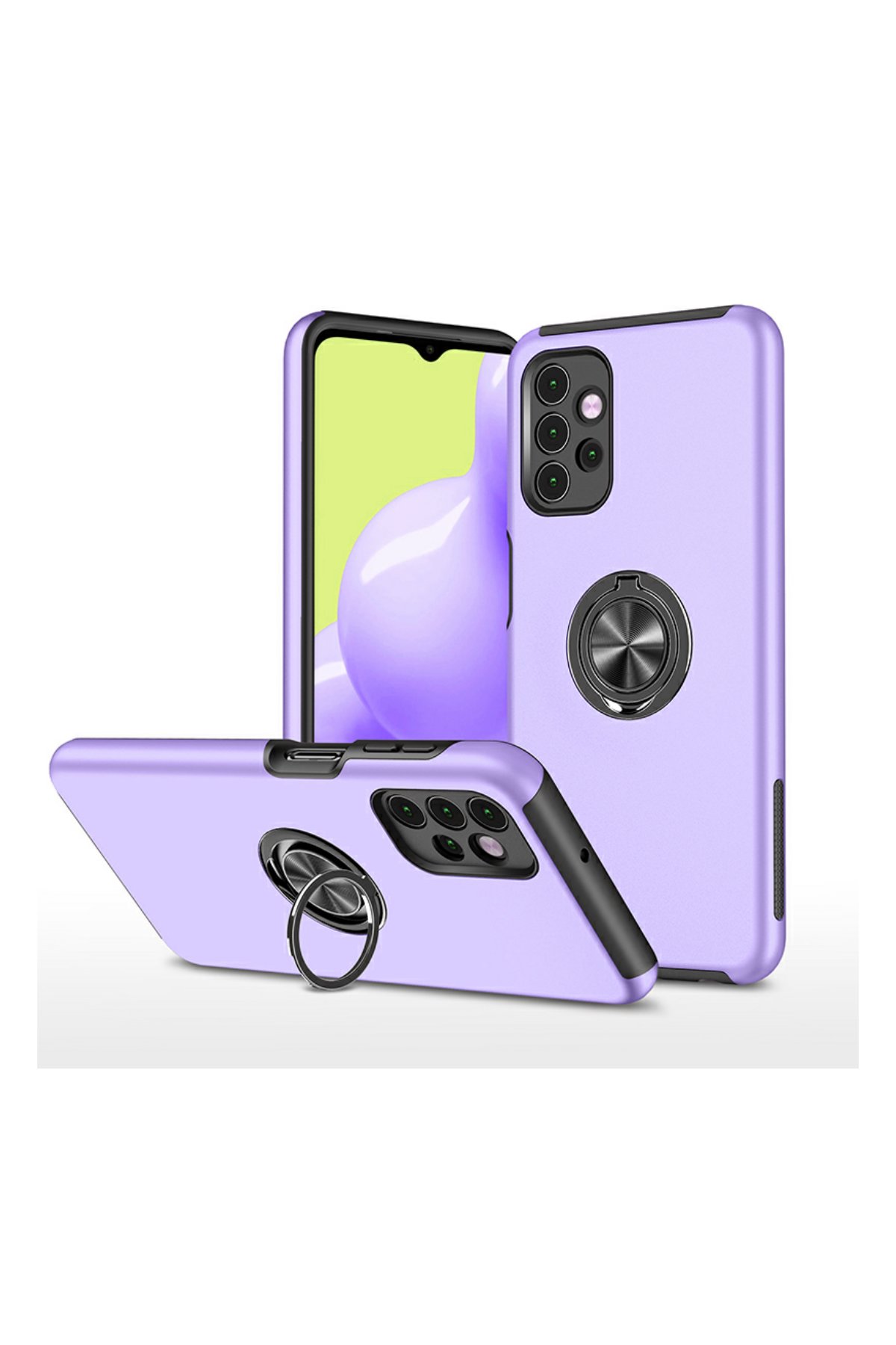 Samsung Galaxy A72 Kılıf Elit Yüzüklü Kapak - Mor Samsung Galaxy A72 Kılıf Elit Yüzüklü Kapak - Mor