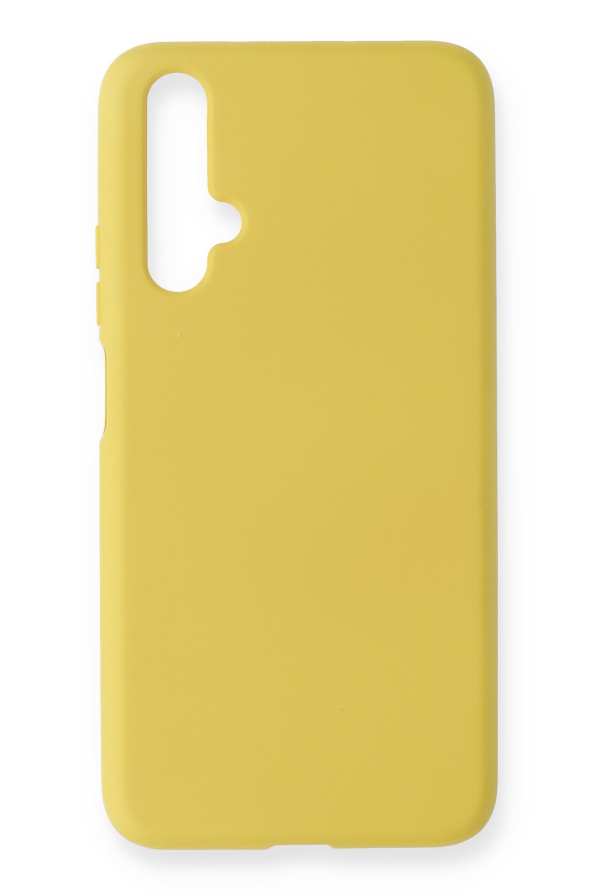 Huawei Nova 5T Kılıf Nano içi Kadife Silikon - Sarı  Huawei Nova 5T Kılıf Nano içi Kadife Silikon - Sarı