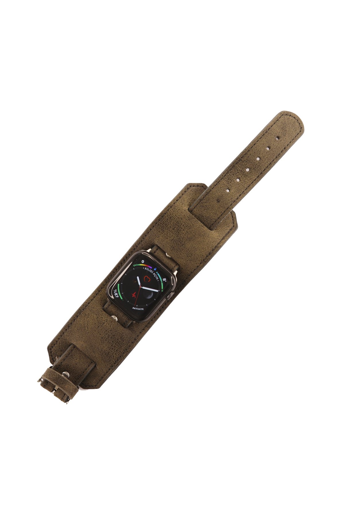  Apple Watch Ultra 49mm NL17 Deri Kordon - Kahverengi