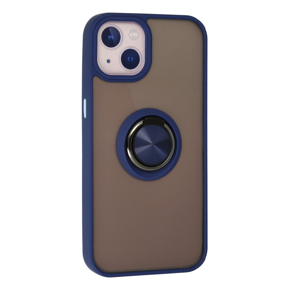 iPhone 15 Kılıf Montreal Yüzüklü Silikon Kapak - Lacivert  iPhone 15 Kılıf Montreal Yüzüklü Silikon Kapak - Lacivert