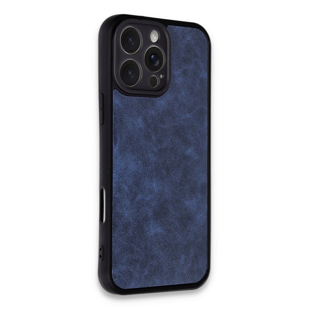  iPhone 16 Pro Kılıf Aras Deri Kapak - Lacivert