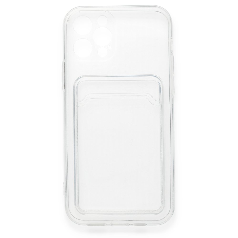  iPhone 12 Pro Kılıf Kart Şeffaf Silikon - Şeffaf