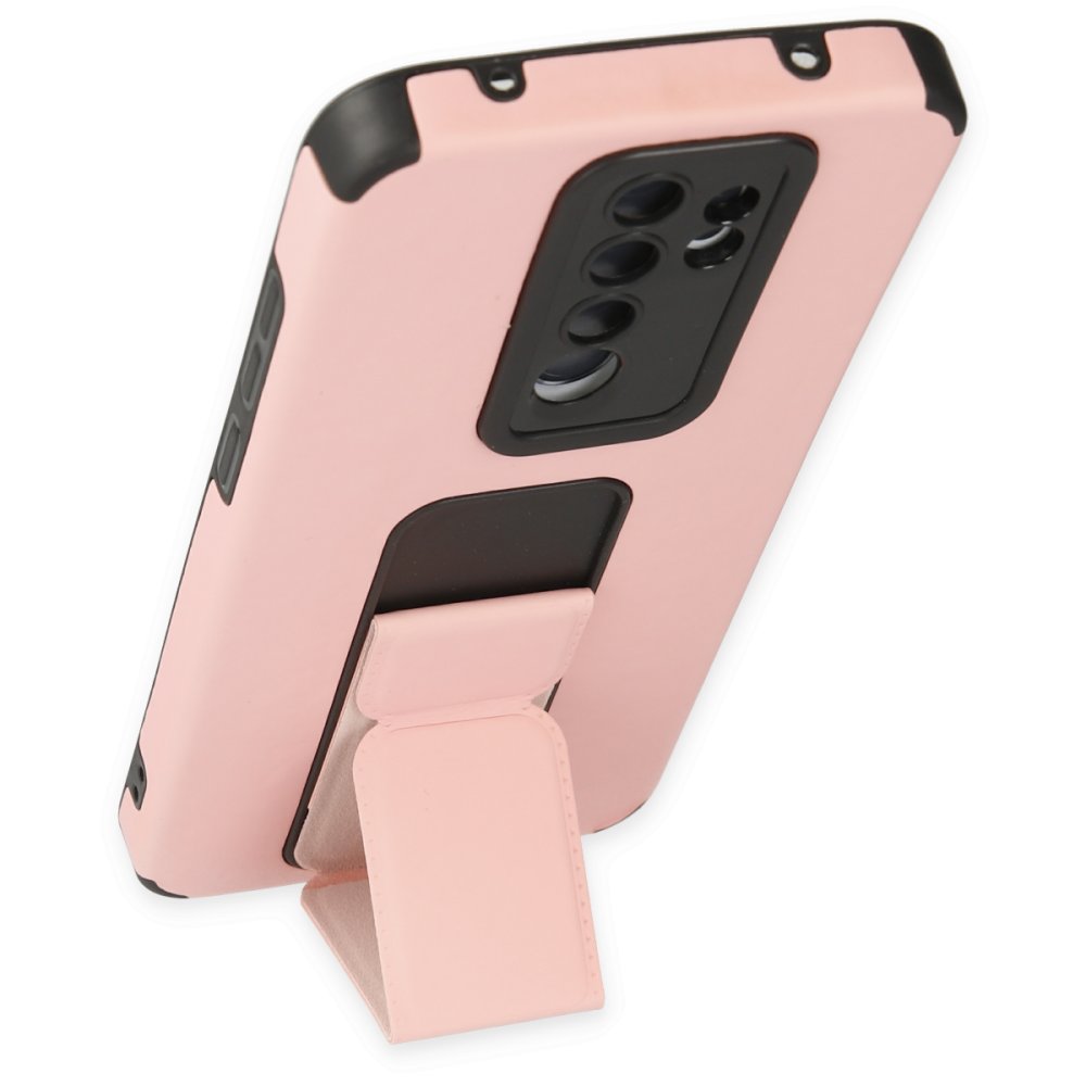 Redmi Note 8 Pro Kılıf Mega Standlı Silikon - Pudra