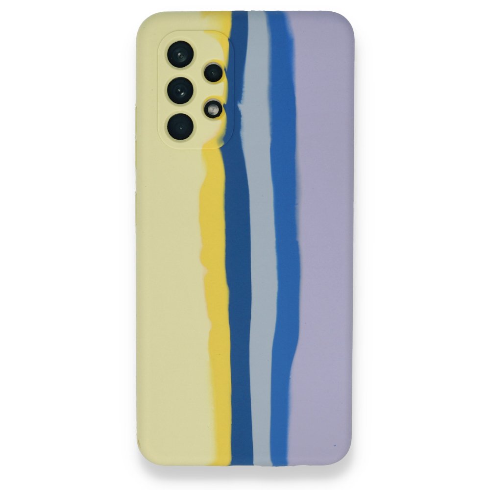 Samsung Galaxy A52S Kılıf Ebruli Lansman Silikon - Sarı-Lila Samsung Galaxy A52S Kılıf Ebruli Lansman Silikon - Sarı-Lila