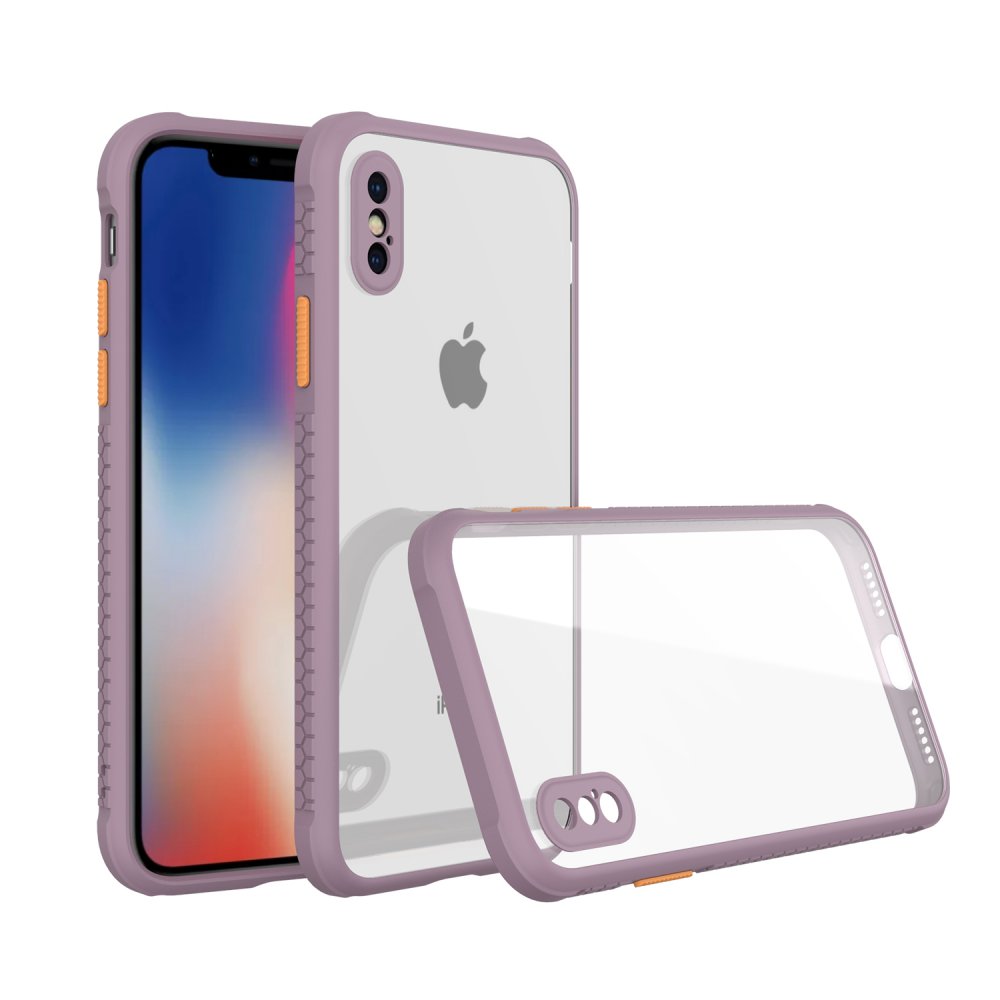  iPhone XS Max Kılıf Miami Şeffaf Silikon - Açık Mor