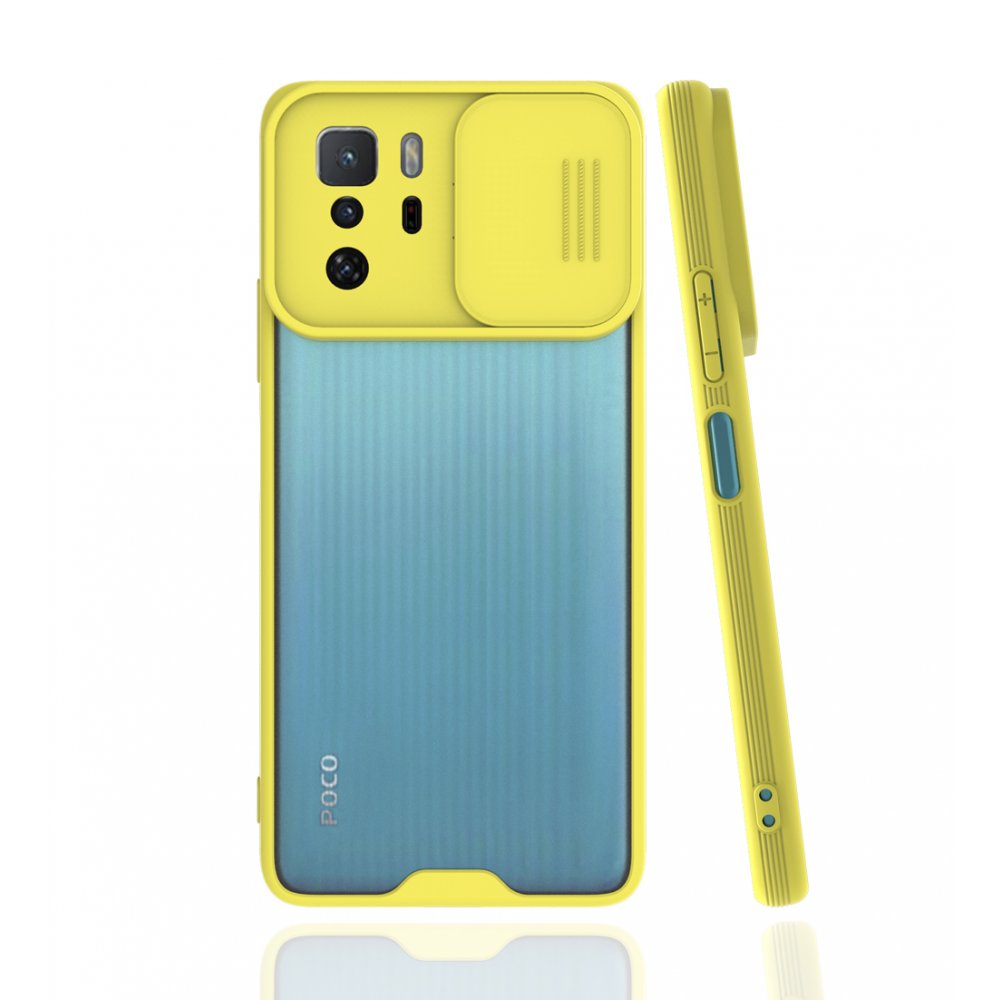  Xiaomi Poco X3 GT Kılıf Platin Kamera Koruma Silikon - Sarı