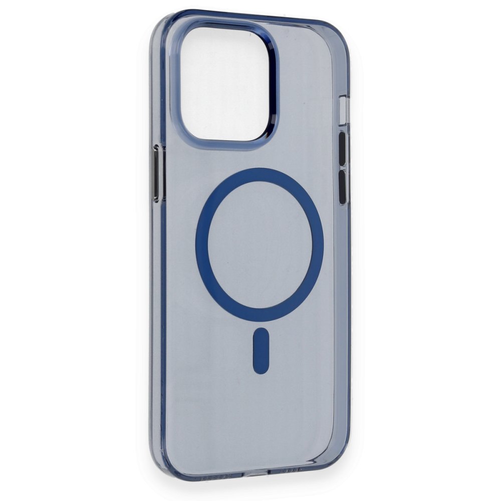  iPhone 14 Pro Kılıf Tron Şeffaf Magsafe Kapak - Mavi
